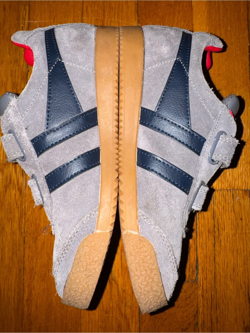 Gola Kids' Harrier Strap Sneakers Gray Suede Leather